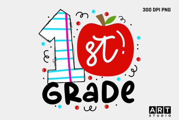 1st Grade Back to School Sublimation PNG