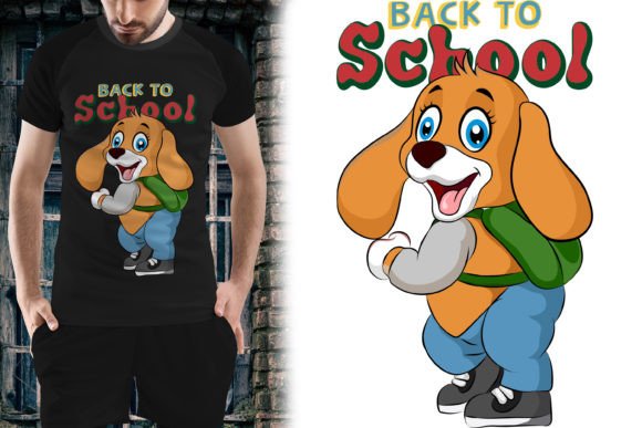 Back to School Cartoon Dog Vector Shirt: Graphics & T-Shirt Designs