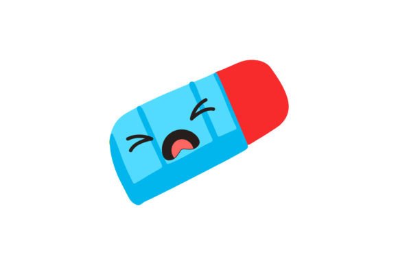 Back to School Eraser Kawai Sticker Icon