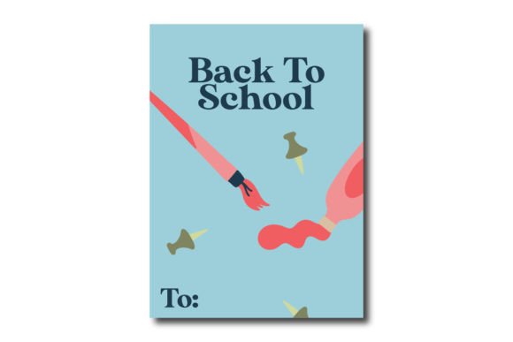 Blue Card Back to School Painting Tools