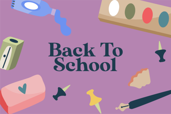 Purple Background Back To School Graphics