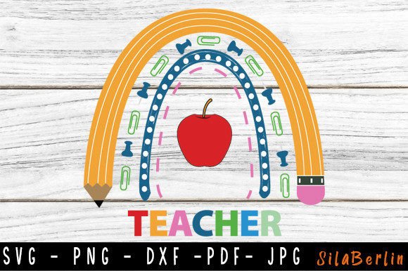 Teacher Rainbow Svg, Back to School
